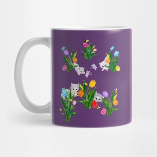 Cats flowers butterflies bees springtime art Mug